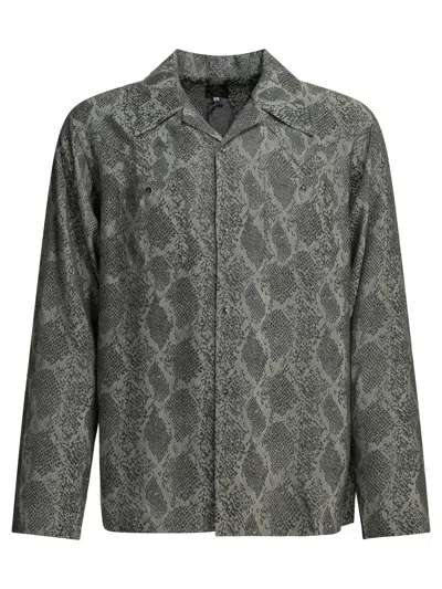 Needles Cowboy One-up Grey Rayon Acetate Casual Shirt In Gray