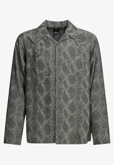 Needles Cowboy Printed Casual Shirt In Gray