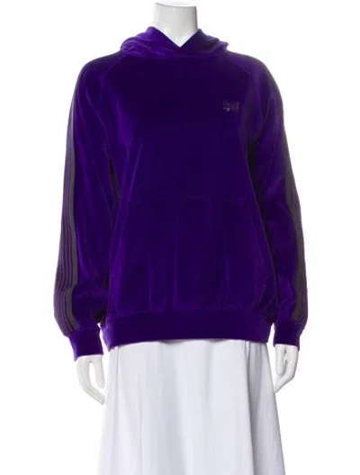 Pre-owned Needles Crew Neck Long Sleeve Hoodie In Purple