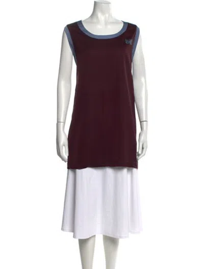 Pre-owned Needles Crew Neck Sleeveless Top In Burgundy
