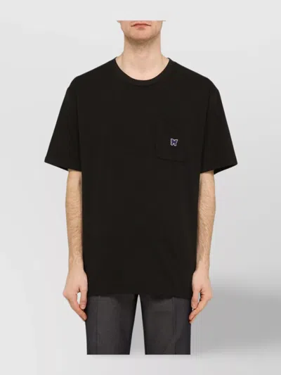 Needles Crew Neck T-shirt With Embroidered Chest Pocket In Green