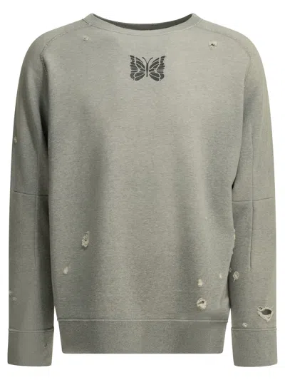 Needles "deconstructed" Crewneck Sweatshirt In Grey