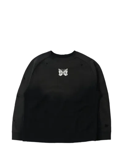 Needles Deconstructed Distressed Sweatshirt In Black