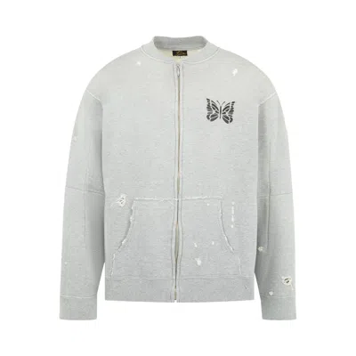 Pre-owned Needles Deconstructed Zipped Sweat 'heather Grey' | Men's Size L