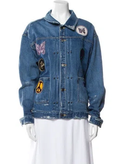 Pre-owned Needles Denim Jacket W/ Tags In Blue
