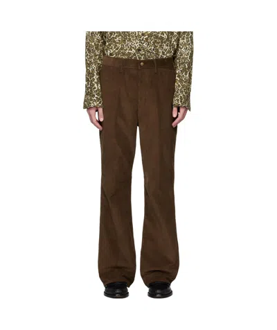 Needles Denim Trousers With Belt Loops In B-brown