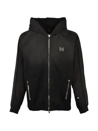 Needles Distressed-effect Zipped Hoodie In Black
