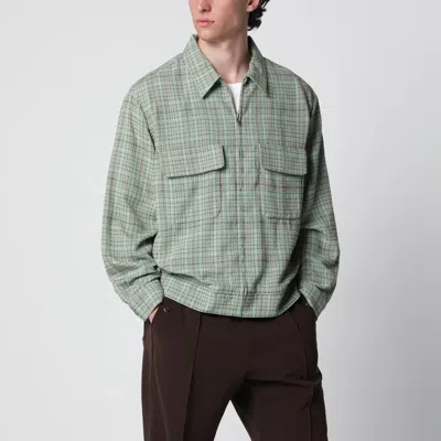 Needles Dobby Grid Sporty Jacket In Rayon Blend, Mint In Green