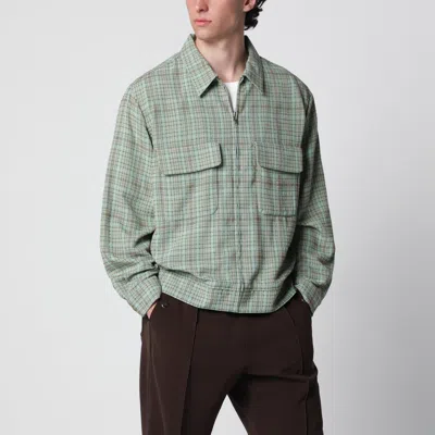 Needles Dobby Grid Sporty Jacket In Rayon Blend, Mint In Green