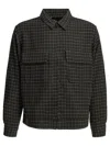 Needles Dobby Square Black Rayon Polyester Lightweight Jacket In Black
