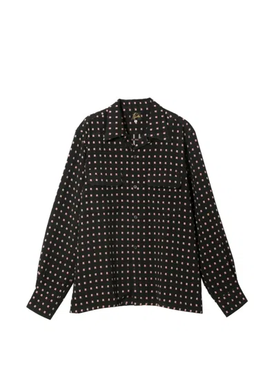 Needles Dobby-square Shirt In Black