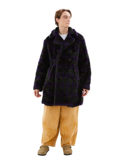 Needles Double-breasted Coat In Multicolor