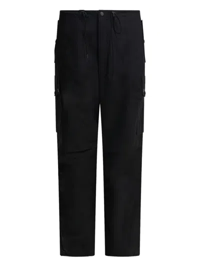 Needles Utilitarian Straight-leg Pants With Adjustable Drawstring Waist In Black