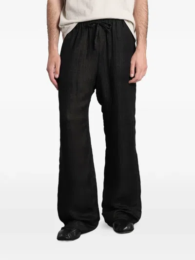 Needles Drawstring-waist Wide-leg Trousers In Black