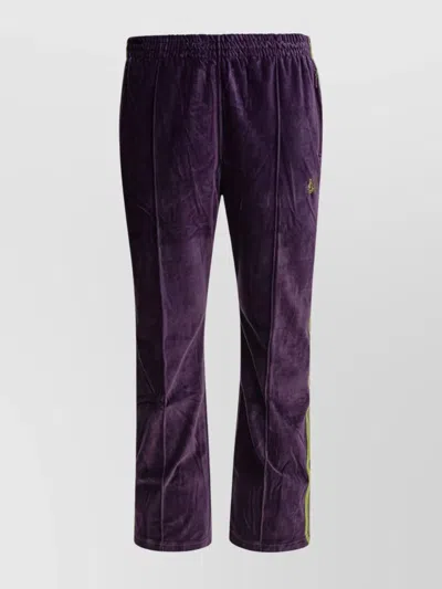 Needles Elastic Waistband Trousers With Side Stripe Detail In Purple