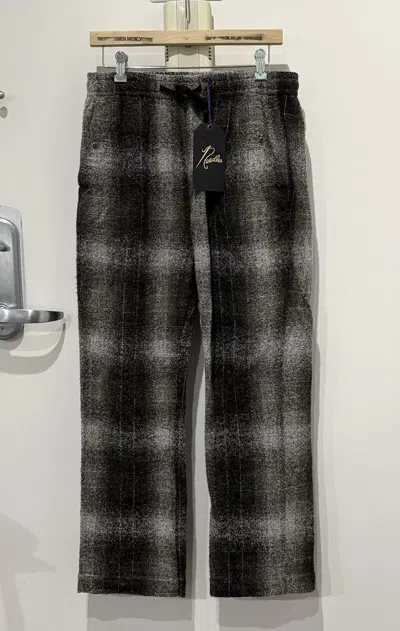 Pre-owned Needles Embellished Checked Wool-blend Flannel Trousers [m] In Multi