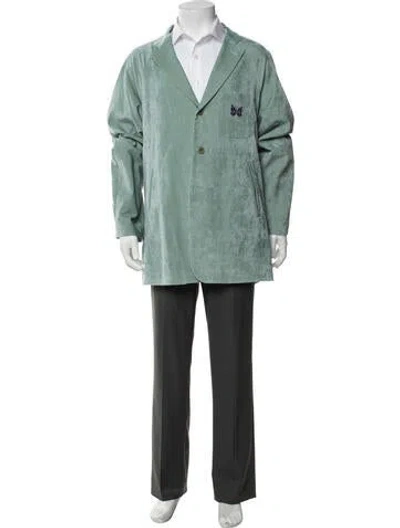 Pre-owned Needles Embroidered Accent Blazer In Green