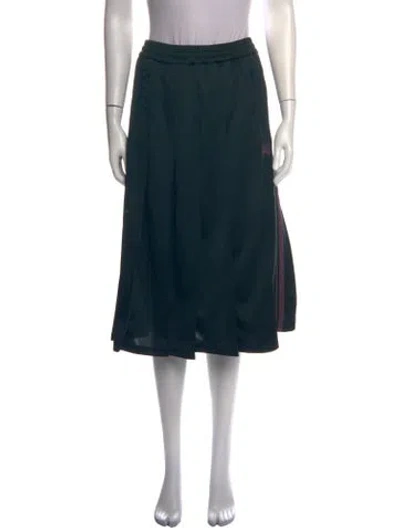 Pre-owned Needles Embroidered Accent Midi Length Skirt W/ Tags In Green