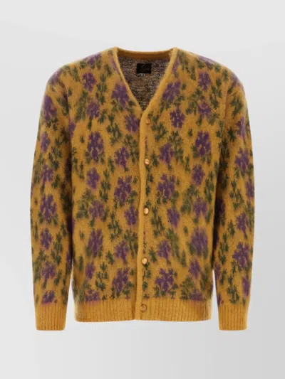 NEEDLES EMBROIDERED FLORALS ON MOHAIR BLEND CARDIGAN
