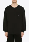 Needles Black Crew-neck Sweatshirt With Embroidery In Black