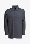Needles Twill Shirt Featuring Button-down Collar In Blue