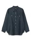 Needles Long Sleeve Casual Shirt With Classic Collar In Blue
