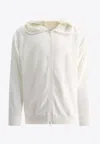 Needles Hooded Sweatshirt Embroidered Zip In White