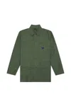 Needles Embroidered Overshirt In Green