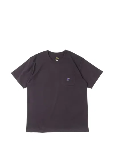 Needles Embroidered Pocket T-shirt In Purple