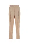 Needles Pleated Cropped Trousers With Embroidered Check Pattern In Neutral