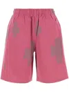 Needles Embroidered Cotton Blend Shorts In Pink