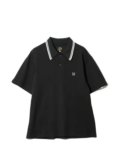 Needles Embroidered Tipped Polo Shirt In Black