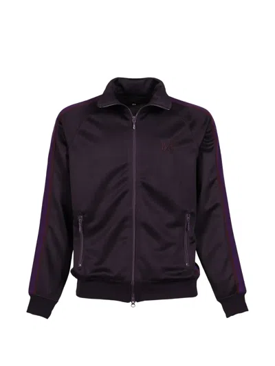 Needles Embroidered-logo Track Jacket In Burgundy