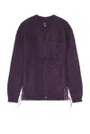 Needles Viola Mohair Cardigan Elbow Patches In Purple