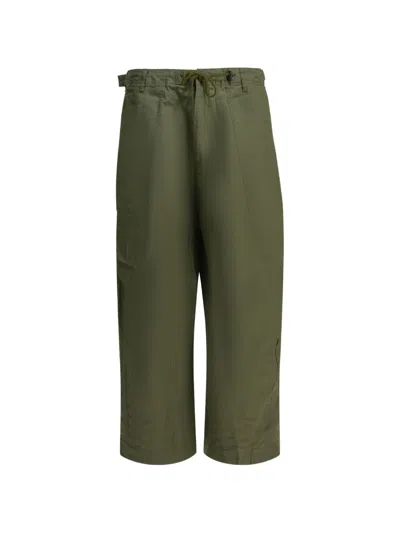 Needles Fatigue Drawstring-waist Wide-leg Trousers In Green