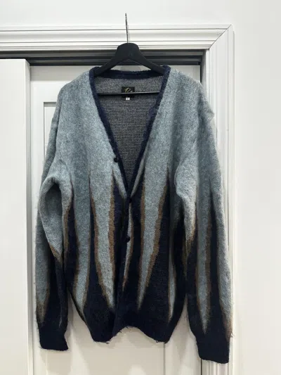Pre-owned Needles Flame Mohair Cardigan In Blue