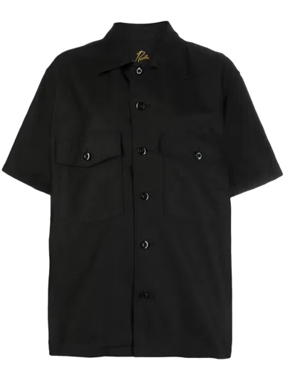 Needles Flap-pockets Cotton Shirt In Black