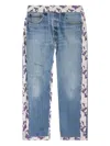 Needles Floral-panel Denim Trousers In Blue
