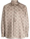 Needles Floral-print Cotton Shirt In Brown