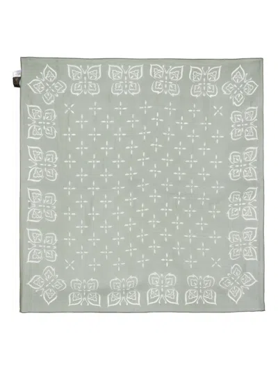Needles Floral-print Silk Scarf In 绿色