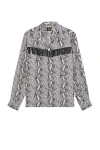 Needles Snakeskin-print Shirt In Charcoal