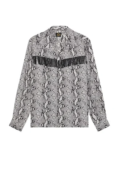 Needles Snakeskin-print Shirt In Grey