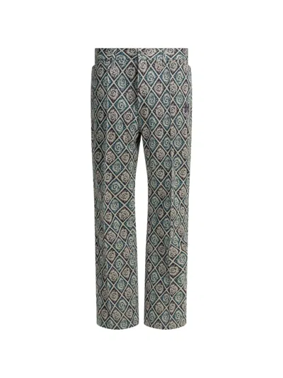 Needles Geometric-pattern Wide-leg Trousers In Neutral