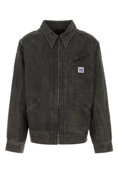 Needles Giubbino In Misto Cotone Nero Uomo In Black
