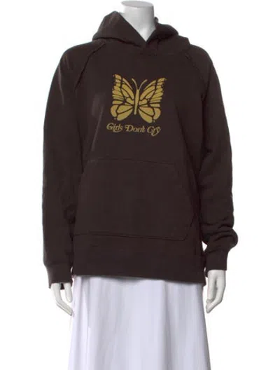 Pre-owned Needles Graphic Print Crew Neck Hoodie In Green