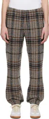 Needles Gray & Brown Zipped W.u. Trousers In A-sax/brown/grey