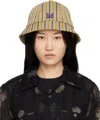 Needles Gray & Yellow Bermuda Bucket Hat In D-stripe