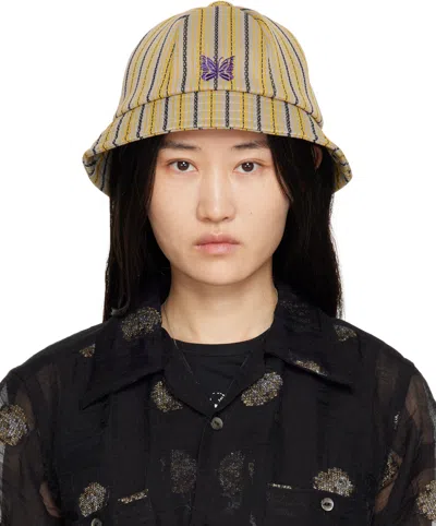 Needles Gray & Yellow Bermuda Bucket Hat In D-stripe