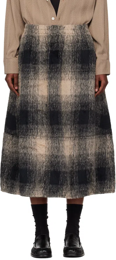 Needles Gray Balloon Midi Skirt In Green