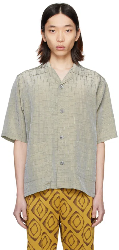 Needles Gray Cabana Shirt In A-blue Grey